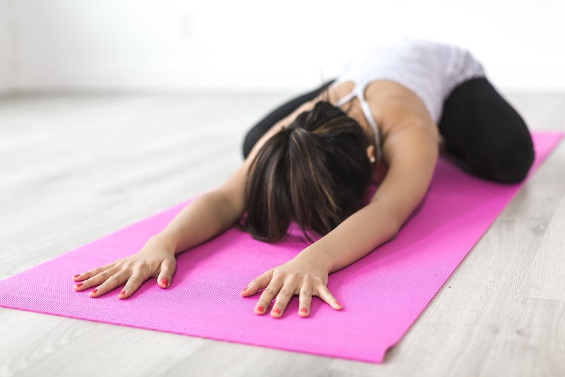 Woman practicing flowing movement